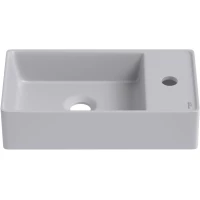 Раковина Wellsee WC Area 321806000 41x23 см L, рукомойник, серый матовый