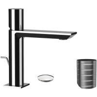 Смеситель для раковины Remer Edge EG610NP с донным клапаном, никель