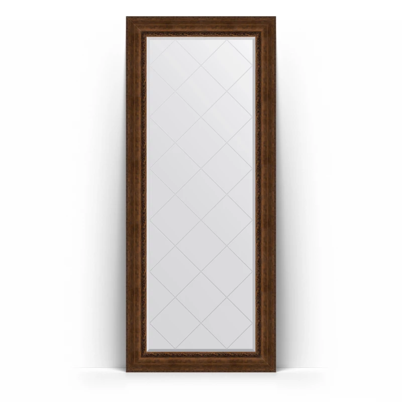 Зеркало напольное 87x207 см состаренная бронза с орнаментом Evoform Exclusive-G Floor BY 6339