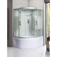 Душевая кабина Мономах 110/110/55 С МЗ 10000005846 110x110x220 см, с крышей, высокий поддон, профиль матовый хром, стекло интимато