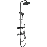 Душевая система Wonzon & Woghand Plate WW-C3017-A1-BGG 230 мм, с термостатом, темный графит матовый