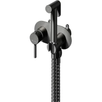 Гигиенический душ Knotlor Dew FHS01S1GM со смесителем, вороненая сталь