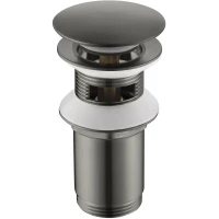 Донный клапан для раковины Timo 8011/18 с переливом, вороненая сталь