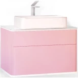 Тумба с раковиной розовый иней 81,4 см Jorno Pastel Pas.01.82/P/PI + Y18293