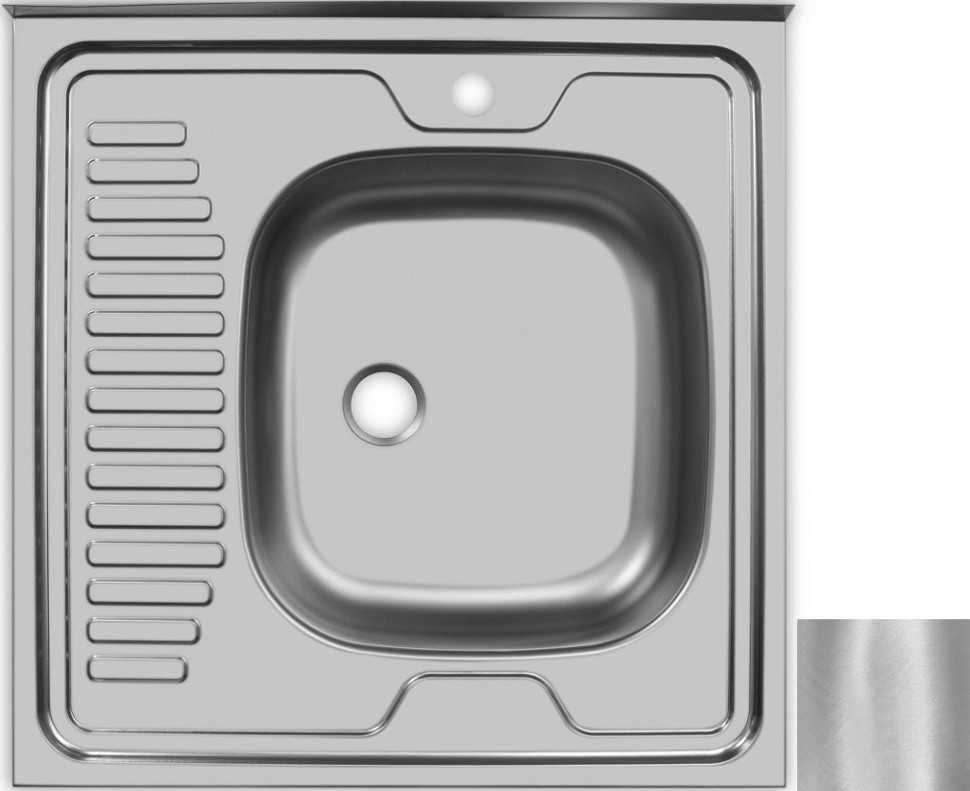 Кухонная мойка матовая сталь Ukinox Стандарт STD600.600 ---4C 0R- 