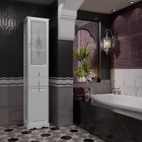 Пенал Opadiris Тибет Z0000012648 напольный R, с бельевой корзиной, белый матовый