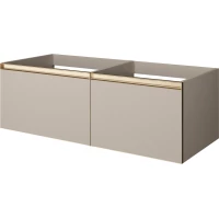 Тумба под раковину Armadi Art Quatro Daphne 790-M2-140(70+70)-D-MG+LD 140 см, подвесная, с подсветкой, бежевый матовый