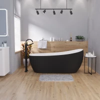 Акриловая ванна Grossman Galaxy GR-1403MB 170x75 см, отдельностоящая, черный матовый/белый