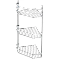 Полка для ванной Tekno-tel ES076 19,5x19,5 см, угловая, тройная, хром