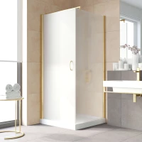 Душевой уголок Vegas Glass EP-Fis LUX 90*120 09 10 L 90x120 см L, профиль золотой, стекло сатин