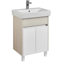 Тумба с раковиной белый глянец/ясень фабрик 60 см Акватон Верди 1A2077K1VDAV0