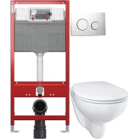 Комплект подвесной унитаз Grohe Bau Ceramic 39351000 + система инсталляции Tece 9300302 + 9240921