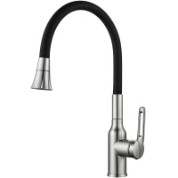 Смеситель для кухни Raffine F303L-3 с гибким изливом, сатин