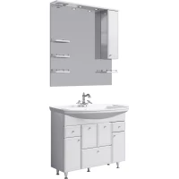 Комплект мебели белый глянец 105 см Aqwella Barcelona Lux BA0110K + 4620008197340 + Ba.02.10