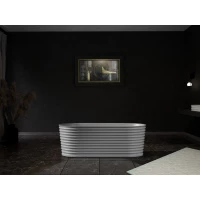 Ванна из литьевого мрамора Abber Stein AS9650 170x80 см, отдельностоящая, белый матовый