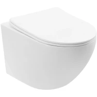 Унитаз подвесной Abber Bequem AC1100TMW безободковый, торнадо, с сиденьем микролифт, белый матовый