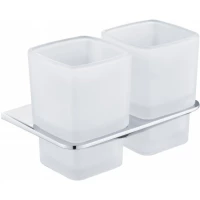 Стакан для зубных щеток Grocenberg AC0056CR двойной, настенный, хром