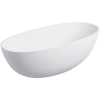 Ванна из литьевого мрамора Omnires Shell SHELLWWBM 160x75 см, отдельностоящая, белый матовый