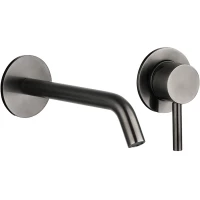 Смеситель для раковины AQUAme Siena AQM6215GM встраиваемый, без донного клапана, оружейная сталь