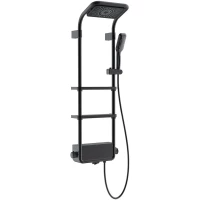 Душевая панель AQUAme AQM8003B 301 мм, с термостатом, черный матовый