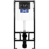 Инсталляция для унитаза Bettoserb Sava Fix Slim Cool SET40006467 с кнопкой смыва, черный матовый