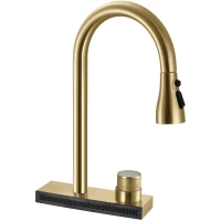 Смеситель для кухни Rea Conor REA-B6312 с выдвижным изливом, золотой матовый