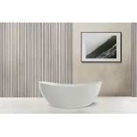 Ванна из литьевого мрамора Abber Stein AS9615-1.8 180x85 см, отдельностоящая, белый матовый