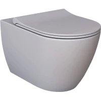 Унитаз подвесной Ambassador Queen 113T20301R-112T20301S безободковый, с сиденьем микролифт, серый матовый