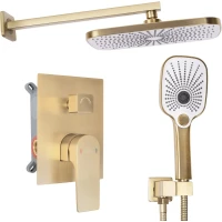 Душевой комплект Rea Moby REA-P2403 300x185 мм, со смесителем, золотой матовый