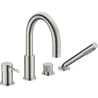 Смеситель на борт ванны Boheme Uno 460-NB с душевым гарнитуром, никель матовый