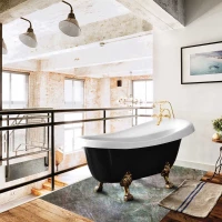 Акриловая ванна Vincea VBT-120B-1700-Cr 170x75,5 см, отдельностоящая, черный/белый