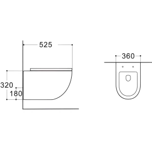 Изображение товара унитаз подвесной aquatek европа aq1901-mg безободковый, с сиденьем микролифт, серый матовый