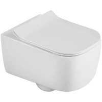 Унитаз подвесной Black & White 730W00 безободковый, с сиденьем микролифт, белый