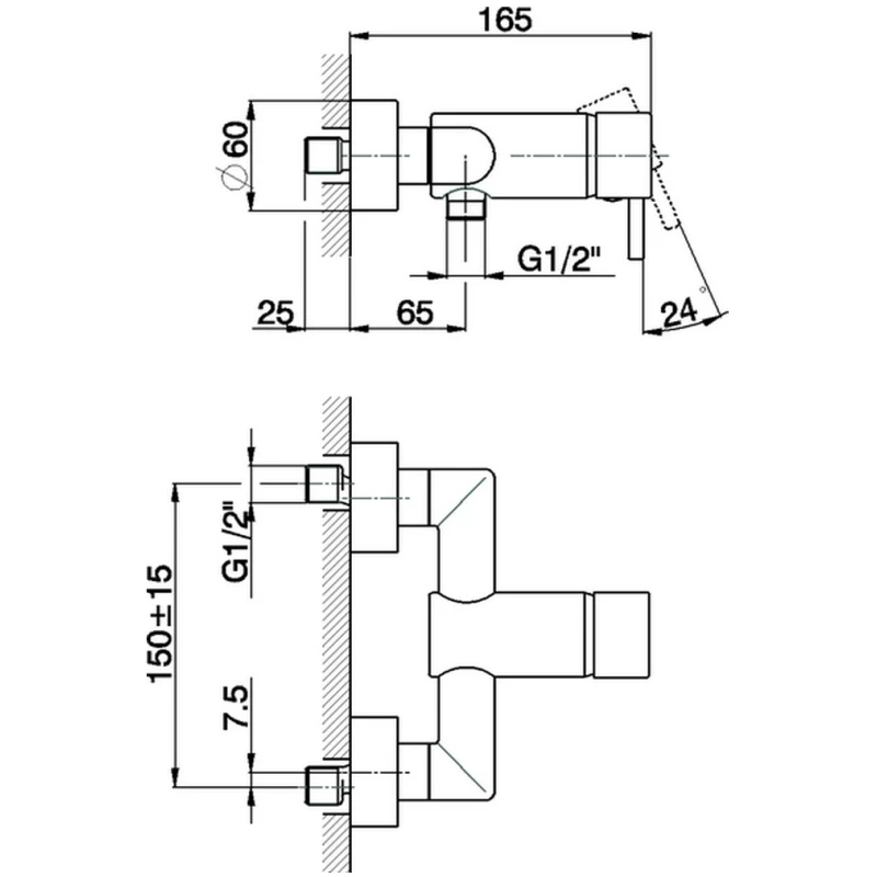 Смеситель для душа Cisal Less Minimal LM00042021