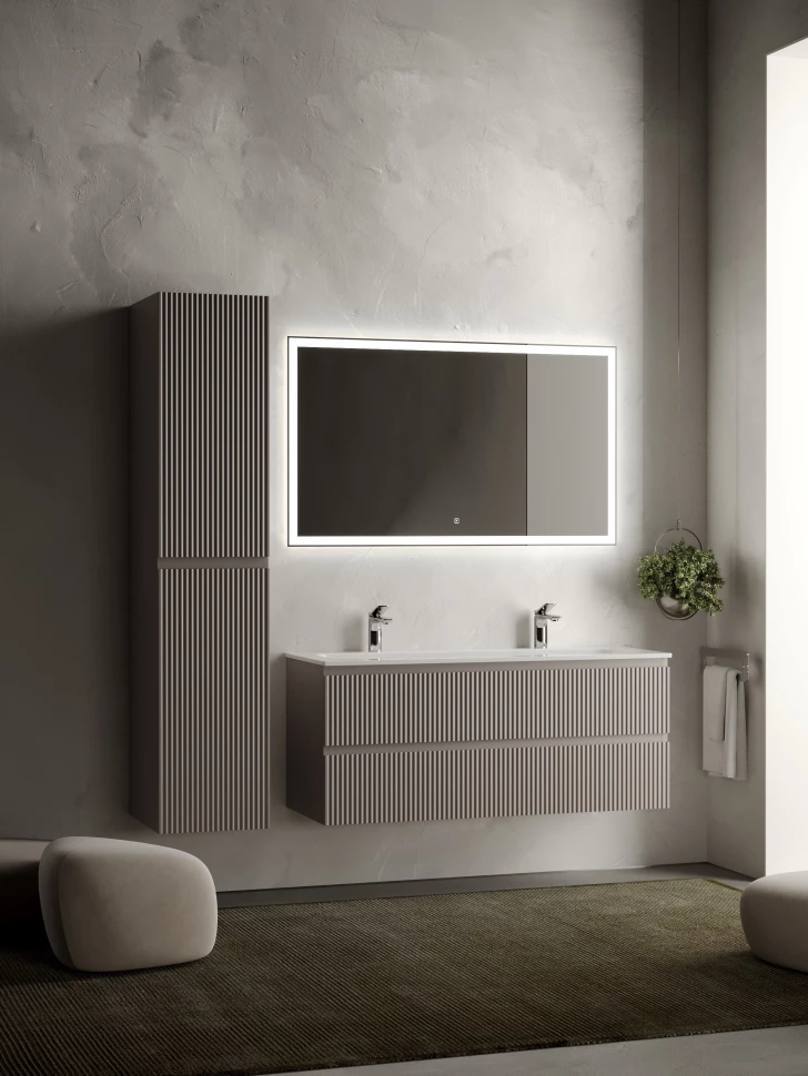 Комплект мебели серый матовый 121 см Sancos Snob R SNR120SM + CN7016 + CI1200 SET/SNR120SM/CN7016/CI1200 - фото 2