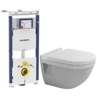 Комплект подвесной унитаз Duravit Starck 3 2200090000 + 0063810000 + система инсталляции Geberit 111.362.00.5