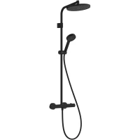 Душевая система Hansgrohe Activera S 28083670 240 мм, с термостатом, черный матовый