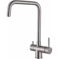 Смеситель для кухни Paulmark Wetter We213030-BS с подключением к фильтру, нержавеющая сталь