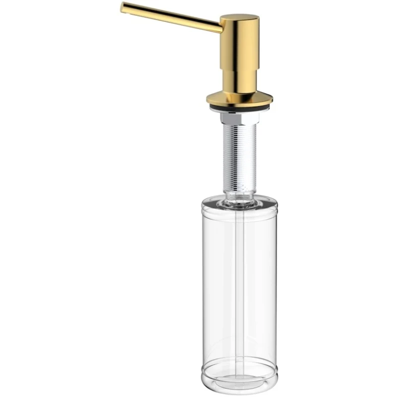 Дозатор для жидкого мыла Raglo R720.01.03 350 мл, встраиваемый, для кухни, золотой матовый