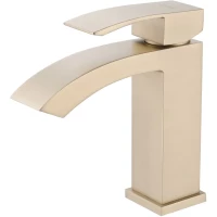 Смеситель для раковины Abber Wasserfall AF8610G золотой матовый