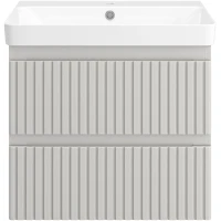 Тумба с раковиной Brevita Victory VIC-09060-0302Я + 11060-KL 60,5 см, подвесная, серый кашемир матовый