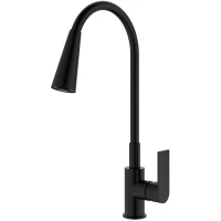 Смеситель для кухни Splenka S05.43.06 с гибким изливом, черный матовый