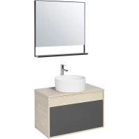 Комплект мебели серый графит/дуб орегон 80 см Акватон Лофт Урбан 1A247601LQX60 + 732700C000 + 1A247902LQX50