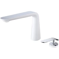 Смеситель для раковины Lemark Melange LM4936CW с донным клапаном, хром/белый