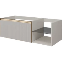 Тумба под раковину Armadi Art Quatro Cashmere Fuga 790-M6-120-CM-RIB-MG 120 см L, подвесная, кашемир матовый