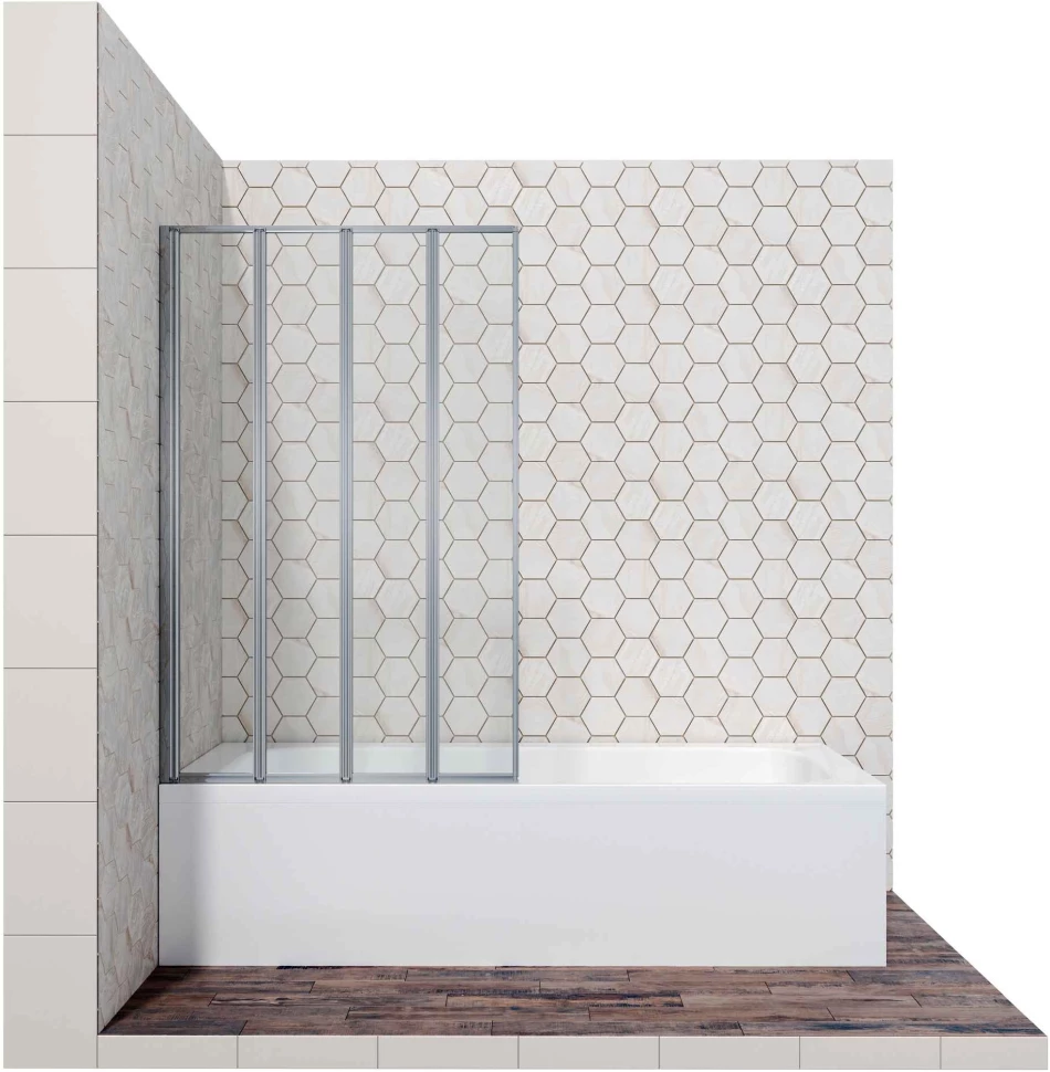 Шторка для ванны 119 см Ambassador Bath Screens 16041112 прозрачное душевая шторка на ванну veconi palau pl 73bl 900х1500 мм прозрачное стекло 4 мм