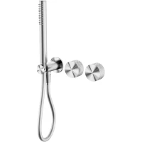 Смеситель для ванны Feramolli Sole S680CN CoolStart, встраиваемый, с душевым гарнитуром, никель матовый