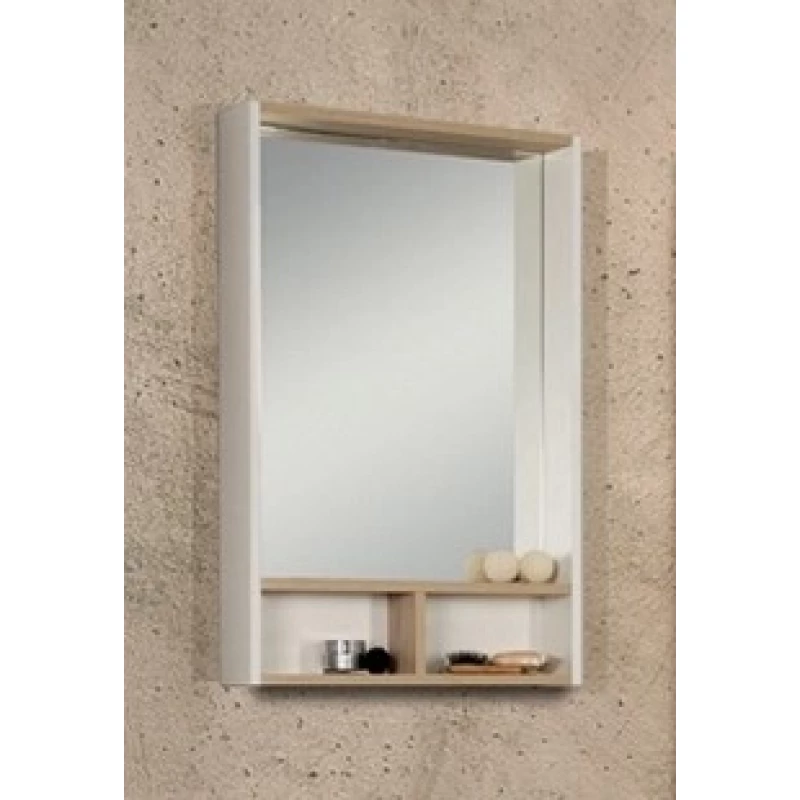 Зеркальный Шкаф Йорк 55 Белый глянец/Дуб сонома Aquaton 1A173202YOAD0