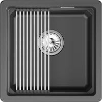 Кухонная мойка Granula 4501iU, ШВАРЦ 45x45 см, черный металлик