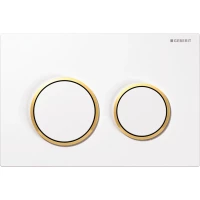 Кнопка смыва Geberit Omega 20 115.085.KK.1 для инсталляции, белый/позолота/белый